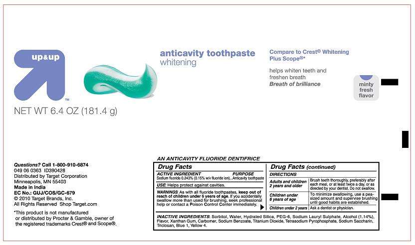 Up and UP Anticavity Toothpaste Whitening Plus Mouthwash